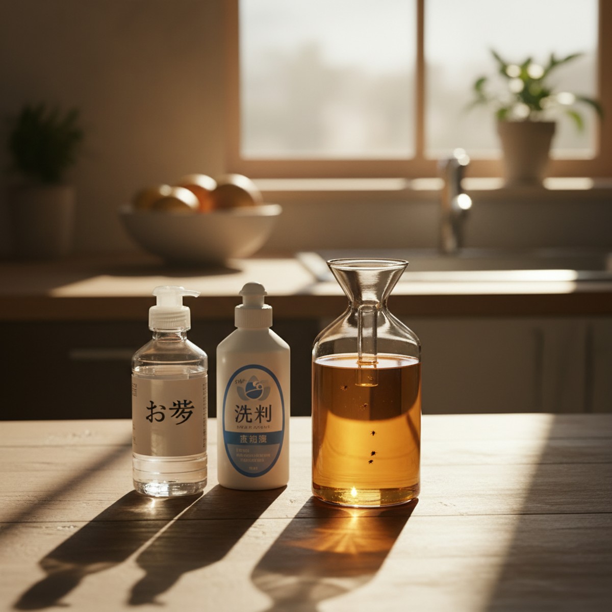 コバエを撃退！お酢と洗剤でできる効果的な自作トラップの作り方