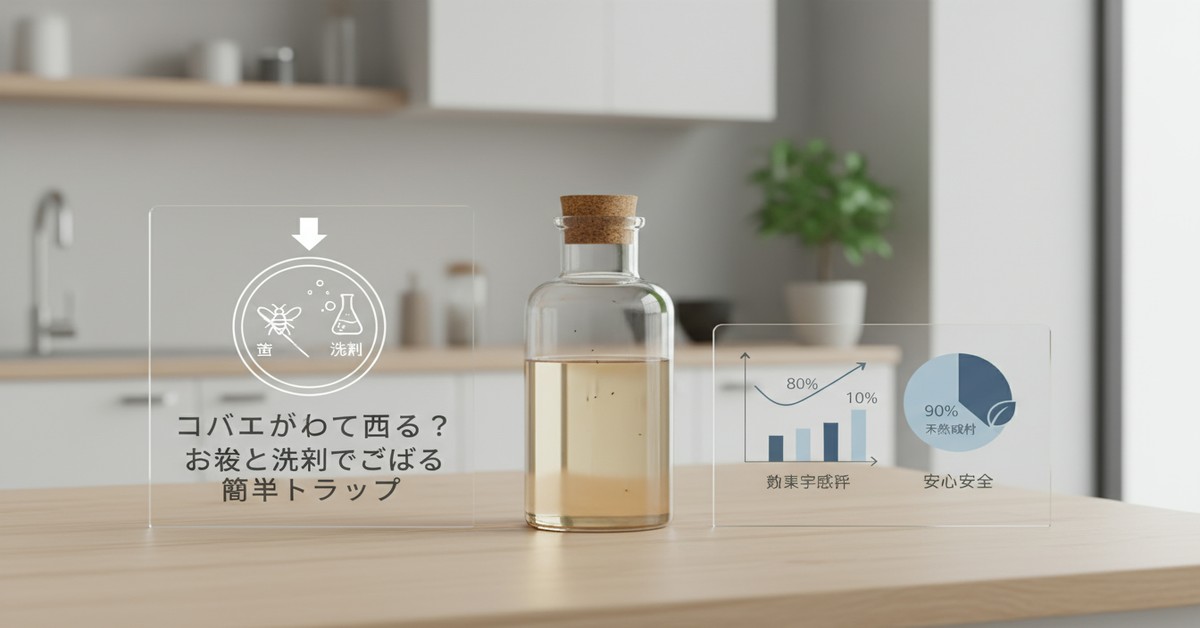 台所のコバエ問題、お酢と洗剤で解決！効果的なトラップ作成ガイド