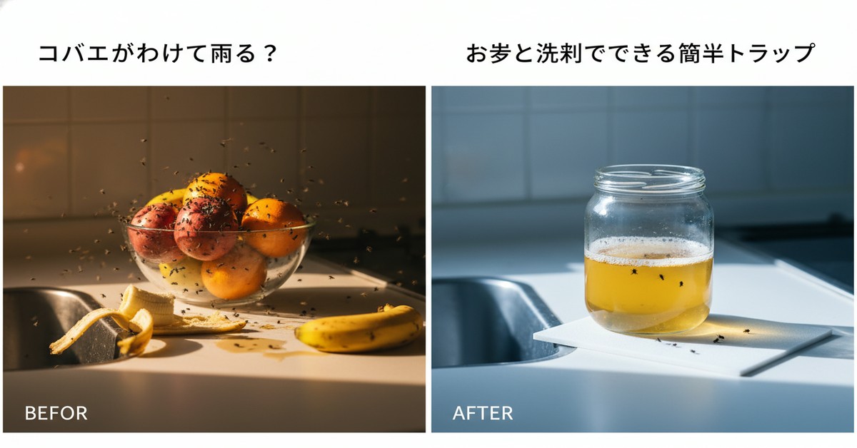 お酢と洗剤でコバエを撃退！自宅でできる簡単トラップの効果と作り方