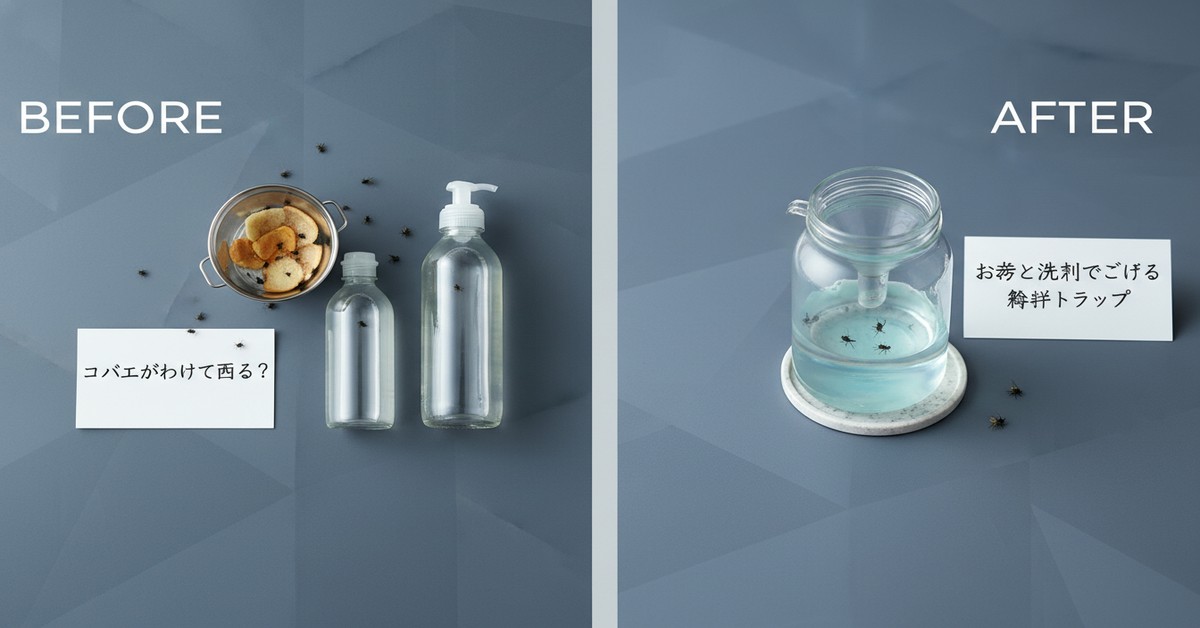 お酢と洗剤でコバエを撃退！自宅でできる簡単トラップの効果と作り方