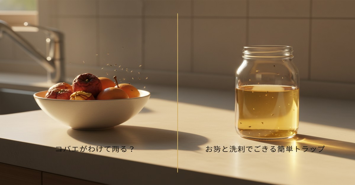 キッチンにコバエを寄せ付けない！お酢と洗剤でできる簡単トラップの作り方