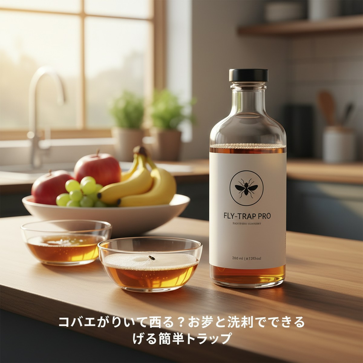 家庭でできるコバエ対策：お酢と洗剤で作る簡単トラップの効果的な使い方