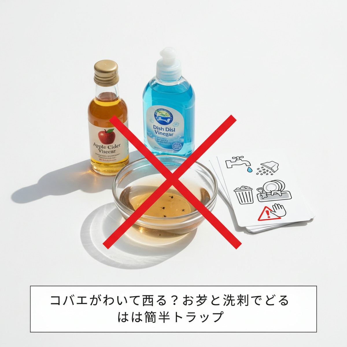台所のコバエを効果的に駆除！お酢と洗剤でできる簡単トラップの作り方