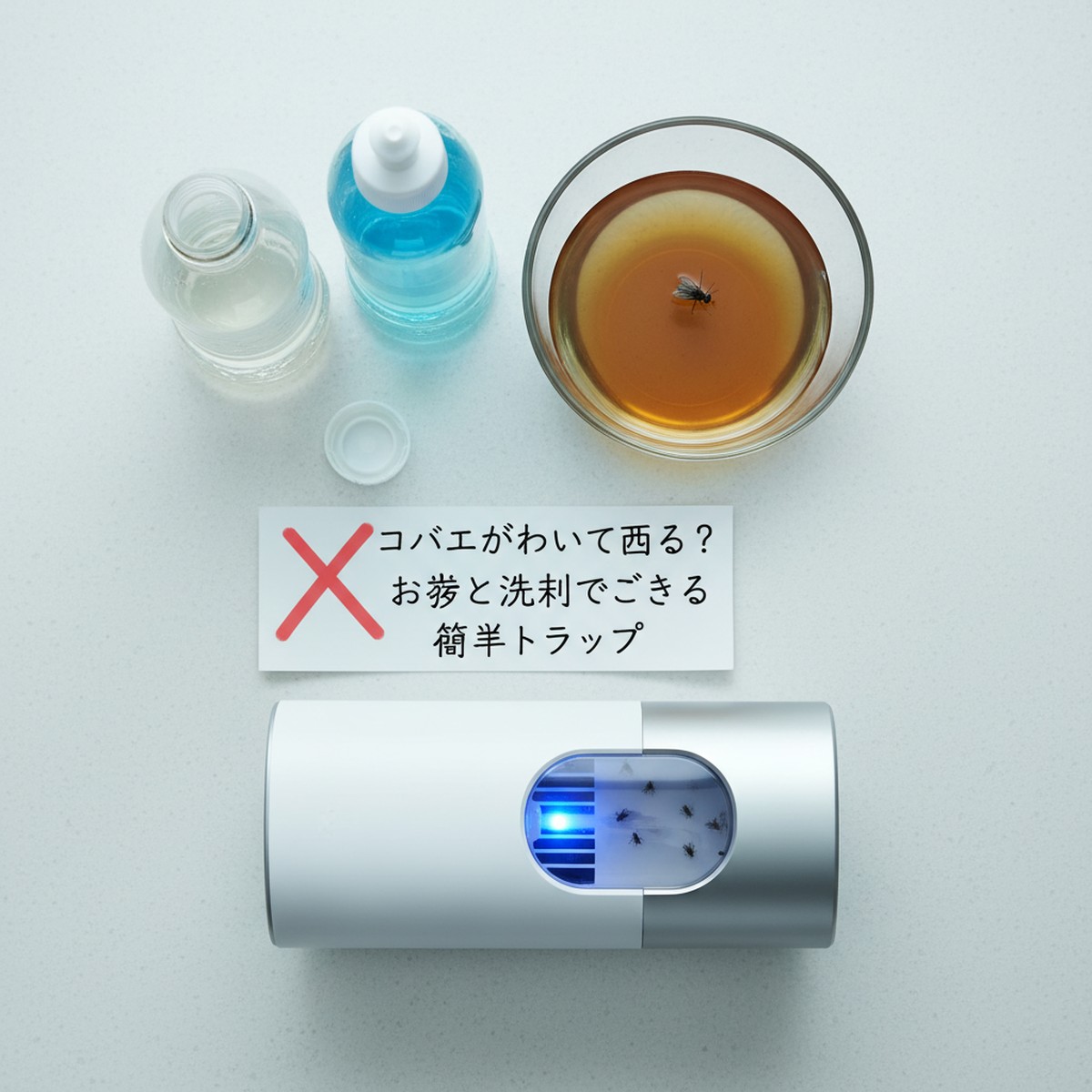 台所のコバエを効果的に駆除！お酢と洗剤でできる簡単トラップの作り方