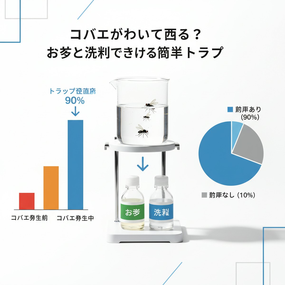 コバエ対策：お酢と洗剤で作る効果的なトラップの作り方