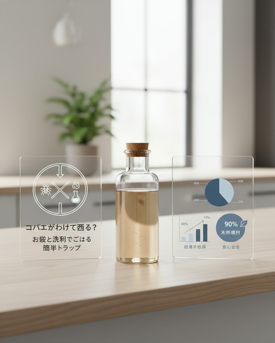 コバエ対策：お酢と洗剤で作る効果的なトラップの作り方