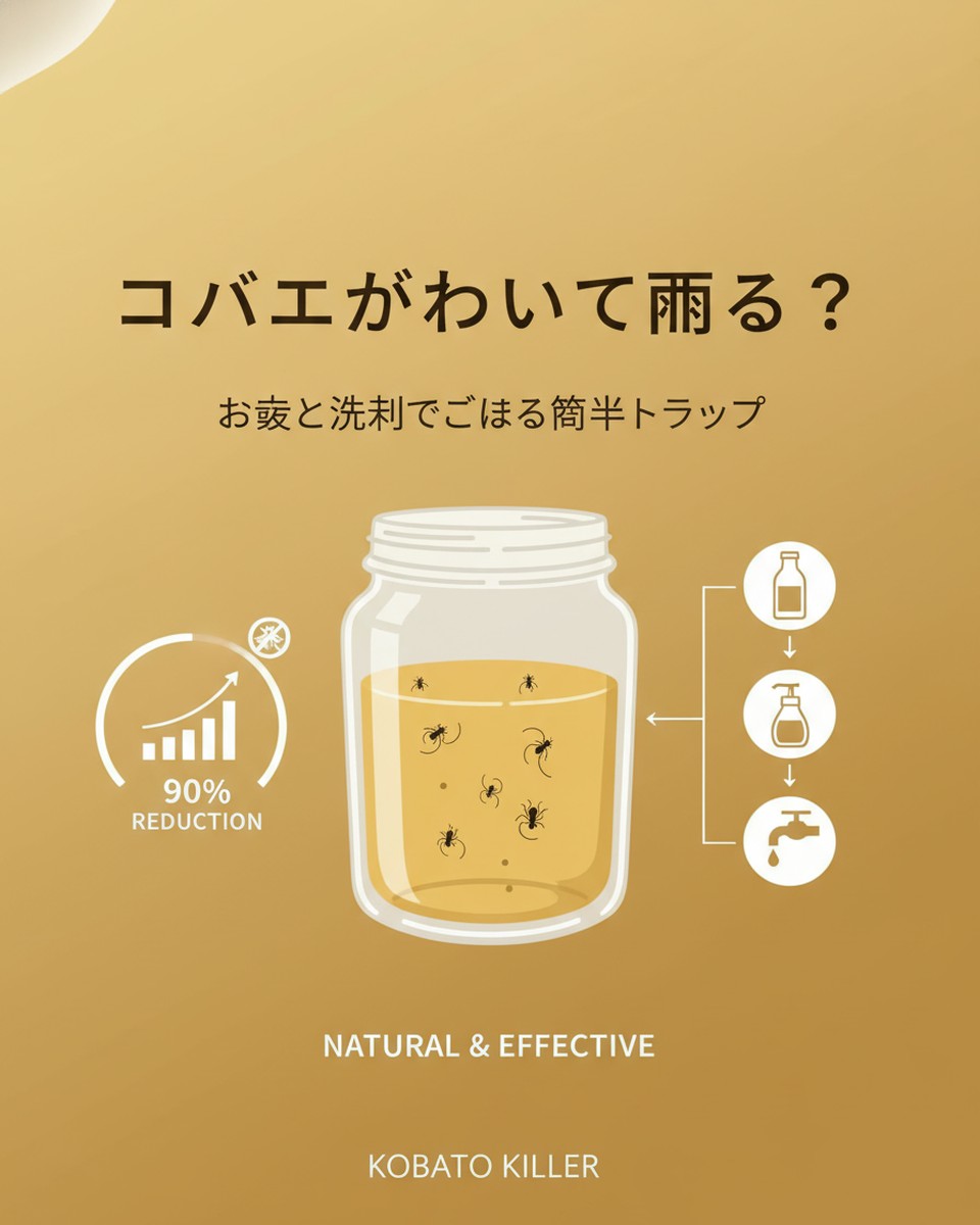 コバエ対策：お酢と洗剤で作る効果的なトラップの作り方