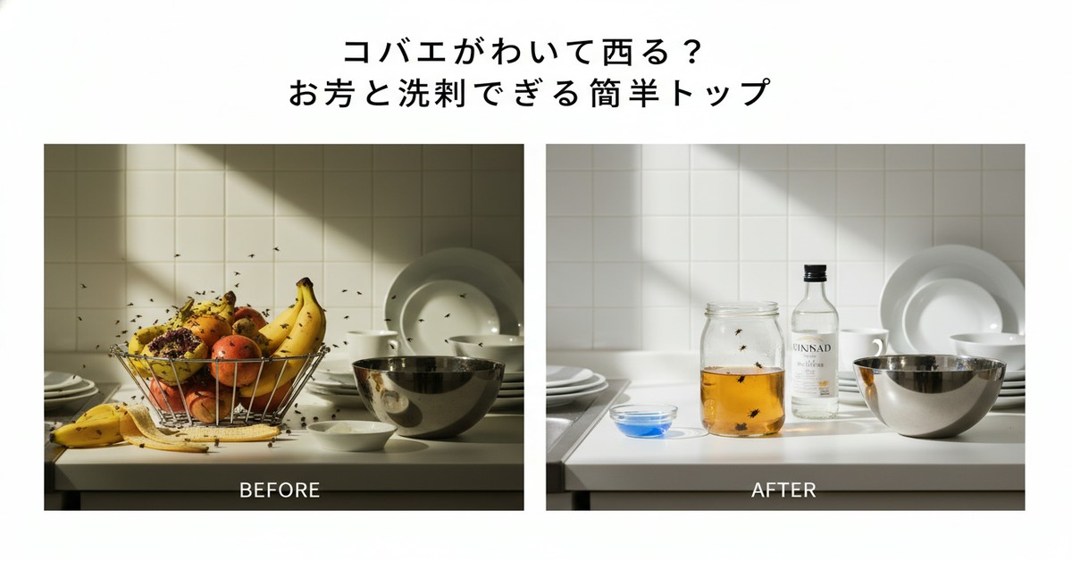 コバエが湧いて困る？お酢と洗剤で自作する簡単トラップの効果と作り方