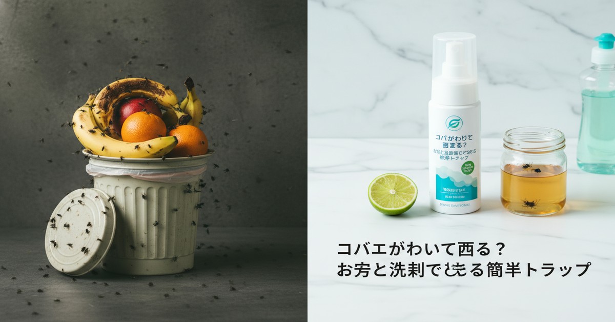 コバエがわく台所。お酢と洗剤でできる簡単トラップの作り方と効果