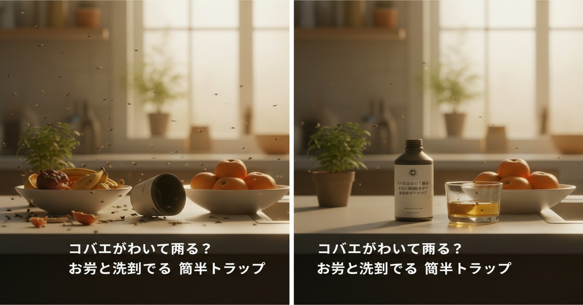 コバエがわく台所。お酢と洗剤でできる簡単トラップの作り方と効果