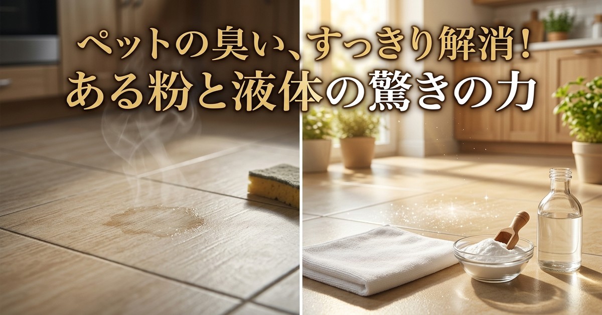 ペットのおしっこ臭が消えない！諦める前に試したい、ある粉と液体で清潔を取り戻す方法