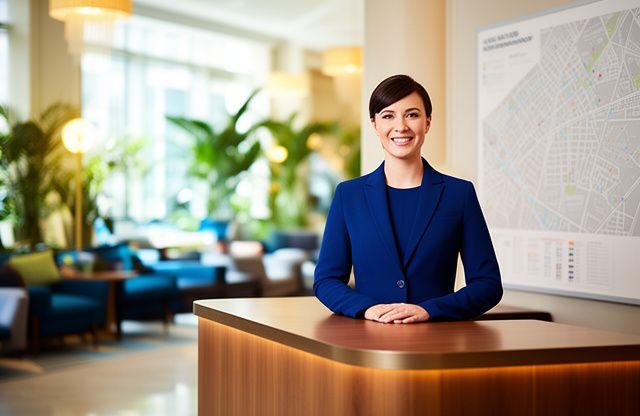 Luxury hotel concierge recommending Lean Brite services