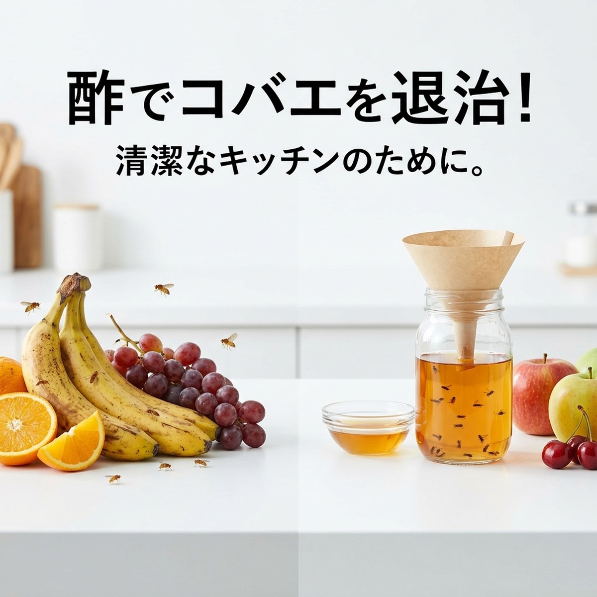 キッチンコバエ撃退法：お酢を使った効果的な対策と5つのステップ