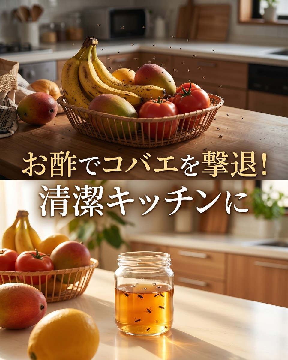 キッチンコバエ撃退法：お酢を使った効果的な対策と5つのステップ
