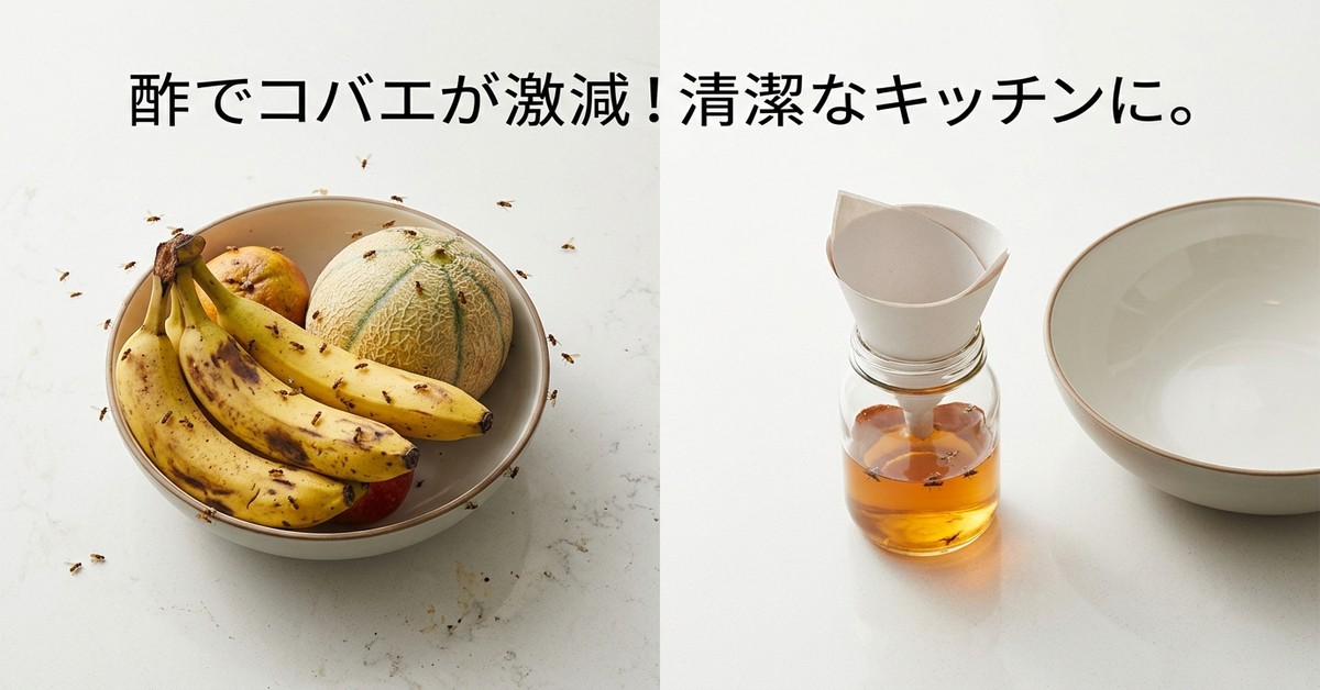 キッチンを飛び交うコバエ対策：お酢でできる効果的な撃退法