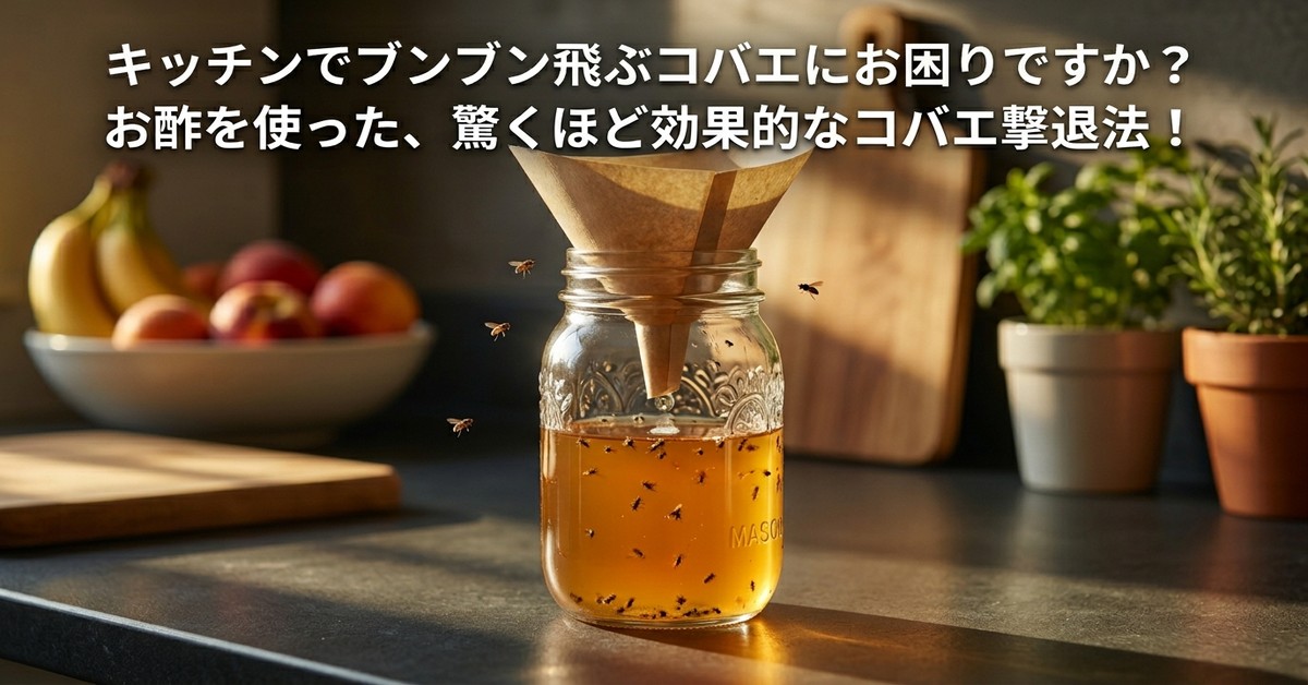 Visual Challenge — キッチンを飛び回るコバエに困る？お酢で作る驚きの撃退法