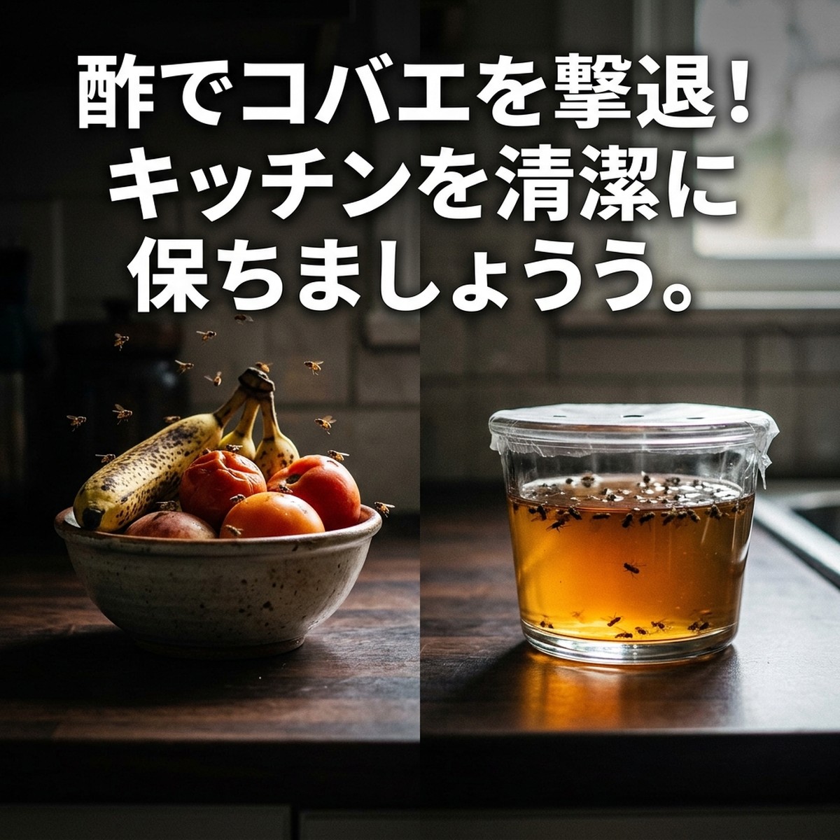 キッチンコバエの撃退法：お酢を活用した効果的な対策と予防策