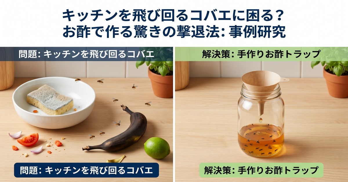 Case Study — キッチンを飛び回るコバエに困る？お酢で作る驚きの撃退法